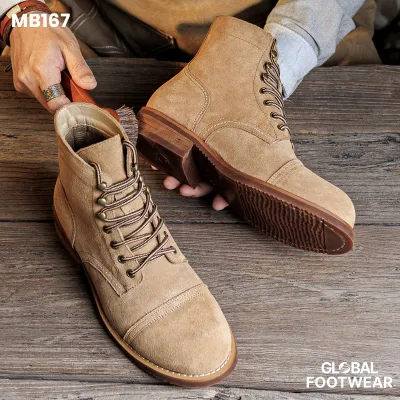 American Retro Genuine Leather Suede Martin Boots